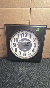 vintage-style square industrial wall clock featuring a circular face marked 1870 Hotel Westminster Paris
