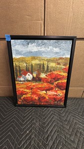 Framed canvas print of Tuscan Poppies