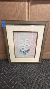Framed floral art print by featuring delicate pastel-toned botanical elements