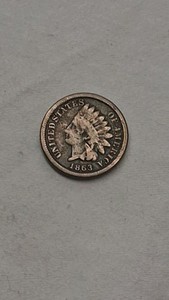 1863 INDIAN HEAD PENNY.  KEY DATE. NICE COIN