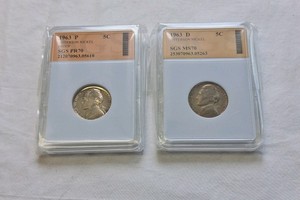 1963 GRADED JEFFERSON NICKELS