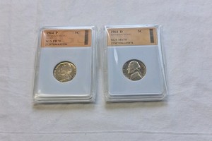 1964 GRADED JEFFERSON NICKELS