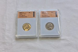 1969 GRADED JEFFERSON NICKELS.  MS-70.
