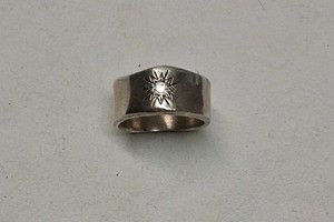 STERLING SILVER RING WITH DIAMOND, MARKED 925, SIZE 8