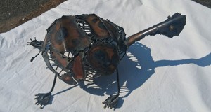 SOLID METAL TURTLE ART, 60 YEARS OLD FROM ALBUQUERQUE NEW MEXICO
