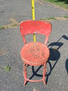 Antique Metal Farm Stool