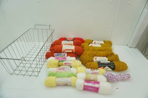 Yarn Skeins & Metal Bin