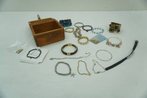 Jewelry Bracelets and Wooden Box