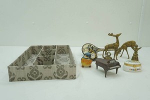 Drawer Organizer, Brass Bells, brass Figurines, Music Box Instrument
