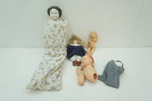 Antique China Head or Porcelain Doll and Other Antique Doll Parts