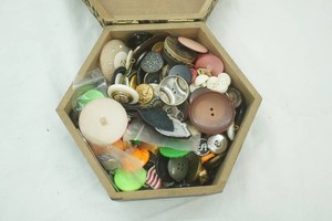 Hexagon Box of Buttons
