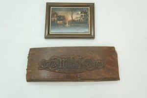 Terry Redlin Framed Tile, Antique White wood piece