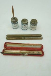Antique Saltz, Pfeffer, Senf, Pens 