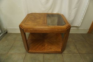 Vintage Wood and Glass Coffee Table