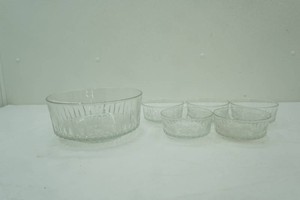 vintage Arcoroc France clear glass Diamond Starburst serving bowl set