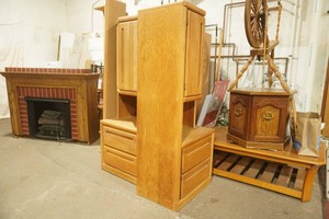 furniture, fireplace, chairs, lams, end table, desk and more