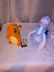 Pokemon Charmander and Primarina plush