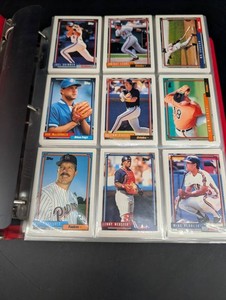 Vintage Baseball Card Binder Collection Topps Donruss Upper Deck Fleer