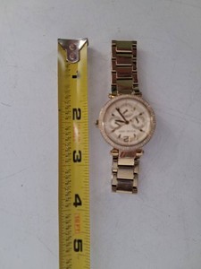 Michael Kors Gold-Tone Crystal Bezel Multifunction Watch