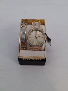 Elgin Quartz Watch & Matching Gold-Tone Bracelet Set