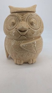 Owl Ceramic Cookie Jar With Lid