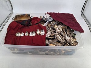 Mixed Lot Assorted Flatware, Serving Utensils & Storage Rolls