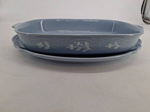 Vintage Pfaltzgraff Baker & Serving Platter 2-Piece Set