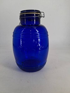 Vintage Kerr Cobalt Blue Self-Sealing Jar 13 in H