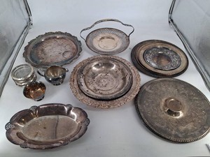 Silver-Tone Serving Ware & Tableware Mixed Lot - 15pc