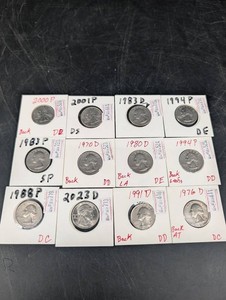 Washington Quarter Collection - 12 Date & Mint Examples