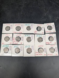 Jefferson Nickel Collection - 15 Dated Coins 1941-2017