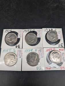 Vintage Kennedy Half Dollar Collection - 6 Coins