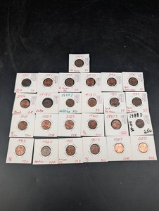 Vintage Lincoln Cent Collection, 25pc 1970-2023 Dates & Mint Marks