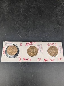 2000 Sacagawea Dollar Coins - P & D Mint Marks (Lot of 3)