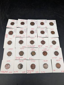 Vintage Lincoln Cent & Yugoslavian 8 Para Mixed Lot (Lot of 25)