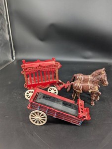 Vintage Overland Circus Horse-Drawn Wagon Set