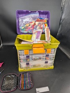 Mixed Lot Embroidery Floss, Crochet Hooks & Craft Supplies