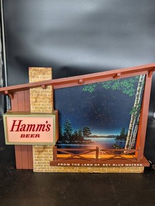 Vintage Hamms Beer Scenic Illuminated Wall Sign