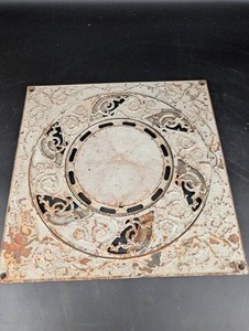 Ornate Cast Iron Floor Registers With Removable Grates (Lot of 2)