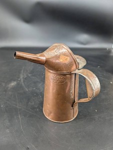 Copper Oil Can With Embossed Makers Mark