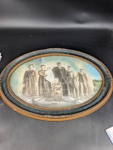 Antique Oval Framed Family Portrait Photograph
