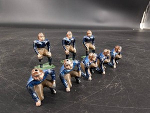 Football Player Figurines - Standing & Crouching Figures (Lot of 9)