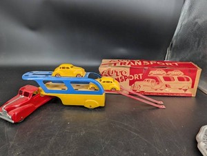 Vintage Marx Auto Transport Toy Set With Box