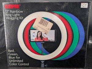 Sunpak 12in Rainbow Ring Light Vlogging Kit