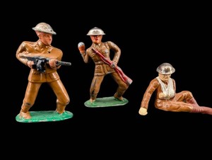 Military Toy Soldier Figures With Weapons (Lot of 3)
