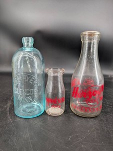 Vintage Dairy Milk Bottles - Glencoe, Minnesota & Waukesha (Lot of 3)