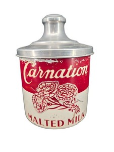 Vintage Carnation Malted Milk Storage Canister