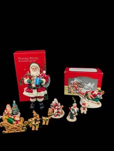 Possible Dreams Christmas Decor Mixed Lot - Santa Figures, Sleighs & Ornaments