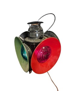 Vintage C&O Railroad Signal Lantern Three-Color Railway Light