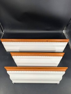 C2-06WP 3-Piece Wall Shelf Set With Wood Trim